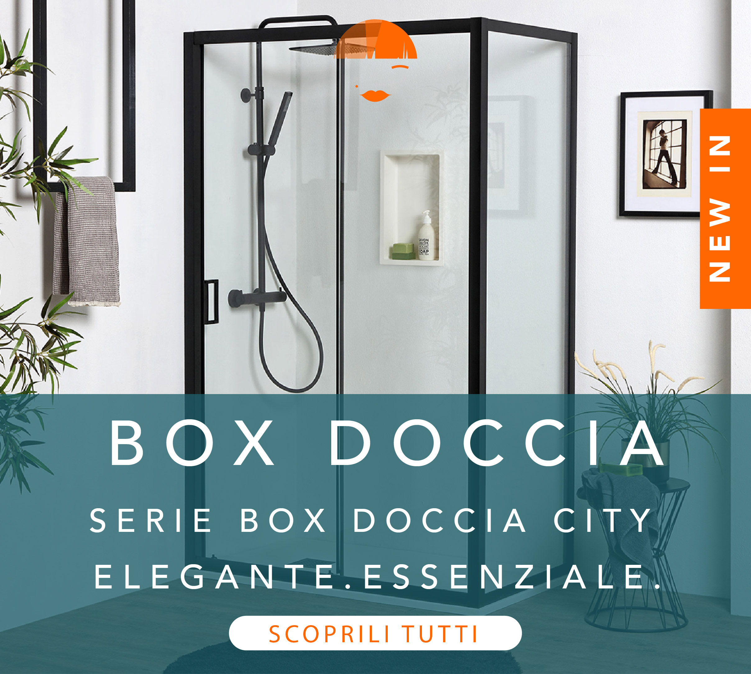 Porta doccia nicchia City nero opaco